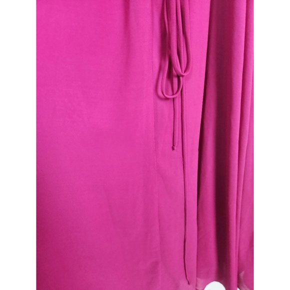 Lulus Women's Sz. S Strappy To Be Here Magenta Lace-Up Maxi Dress - Picture 9 of 10